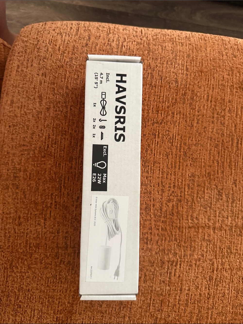 IKEA HAVSRIS White Lamp Cord with Switch